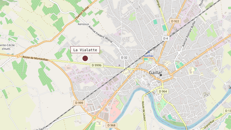 Carte situant La Vialatte à 2 km au ouest de Gaillac