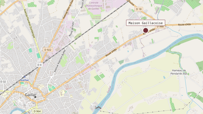 Mapa que sitúa Maison Gaillacoise a 4 km noreste de Gaillac