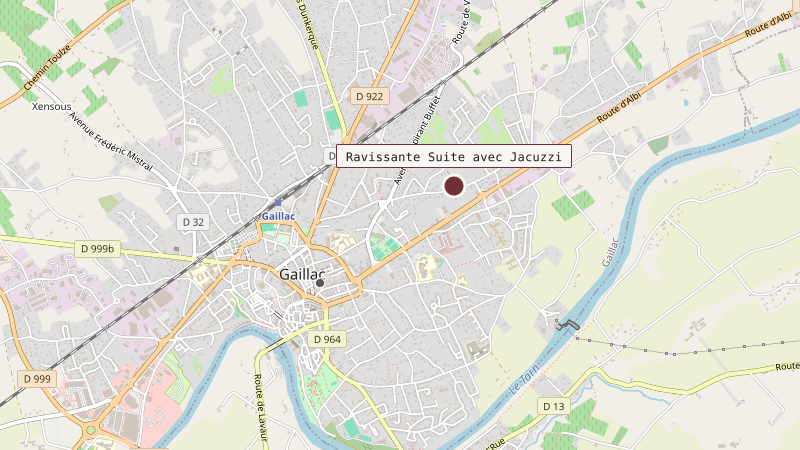 Mapa que sitúa Ravissante Suite avec Jacuzzi a 1 km noreste de Gaillac