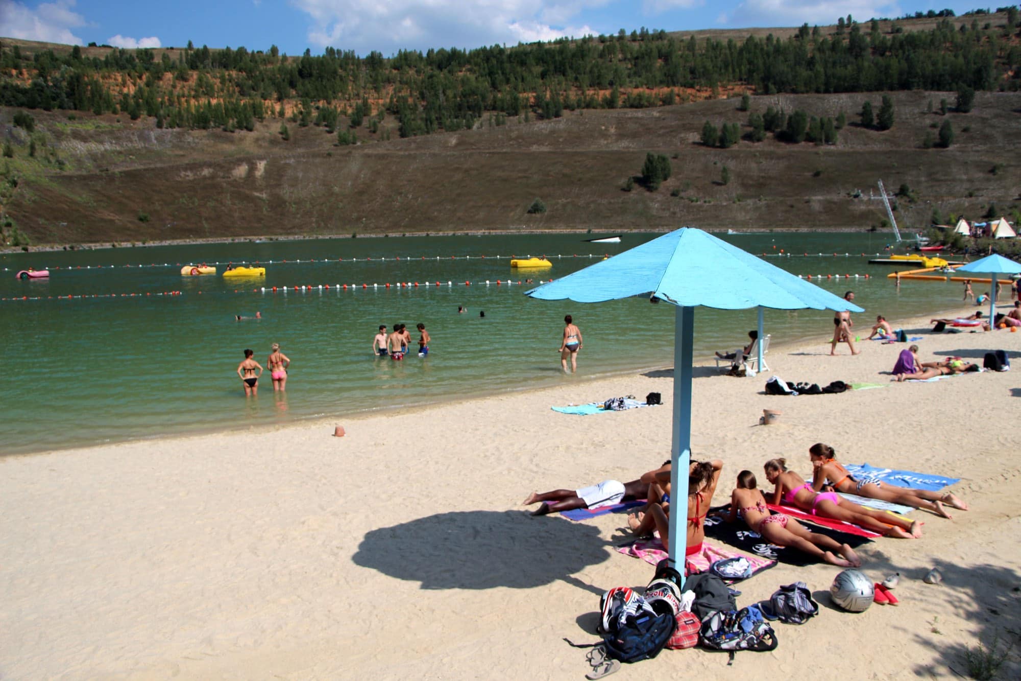 La playa del lago de Cap'Découverte